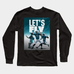 Philadelphia Football Sports Art Let's Fly Go Birds DeSean Carson Miles Long Sleeve T-Shirt